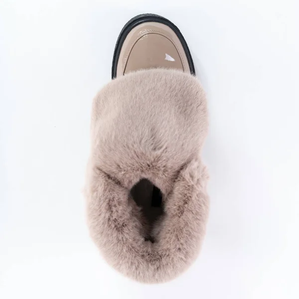 Зимние Женщины Низкая Обувь Мехом — стоковое фото