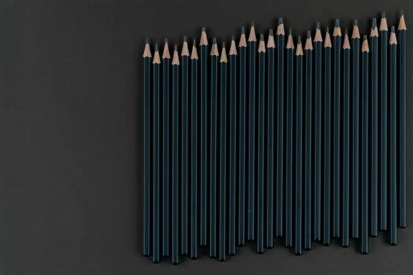 Lápis Preto Com Hastes Espessura Diferente Conjunto Lápis Ardósia Profissional — Fotografia de Stock