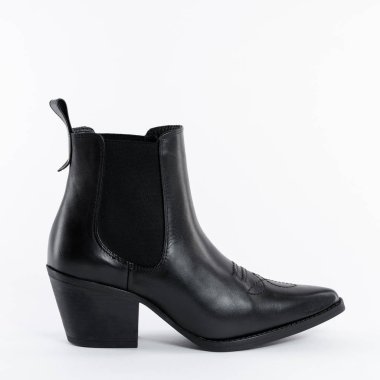 Kadınların sonbahar bilekliği, siyah fermuar topuğu.