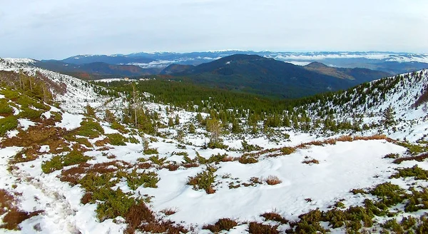 Vista desde la montaña Dragobrat en las montañas Cárpatos — Foto de Stock