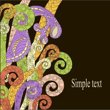 Elle çizilmiş zentangle renkli arka plan, vektör çizim 