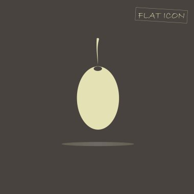 Siyah, vektör çizim ışık zeytin meyve