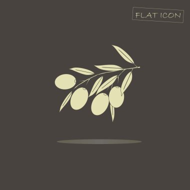Siyah, vektör çizim ışık zeytin dalı