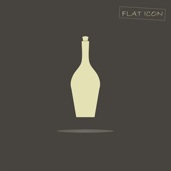 Lichte wijnstok fles op zwart, vectorillustratie — Stockvector