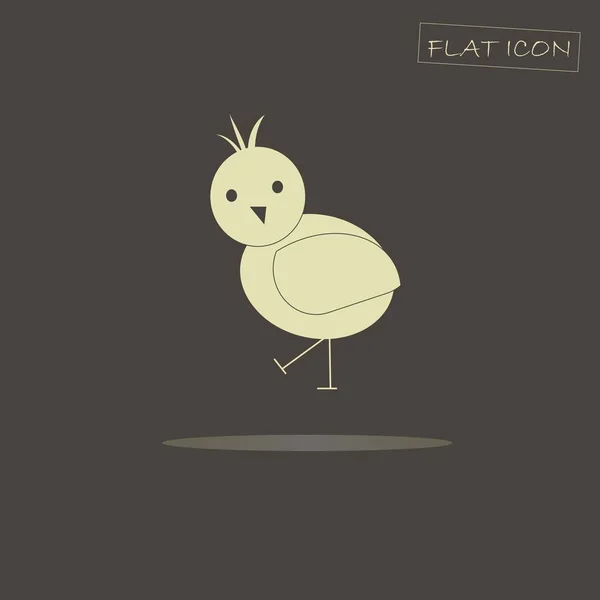 Pollo ligero en negro, icono plano ilustración vectorial — Vector de stock