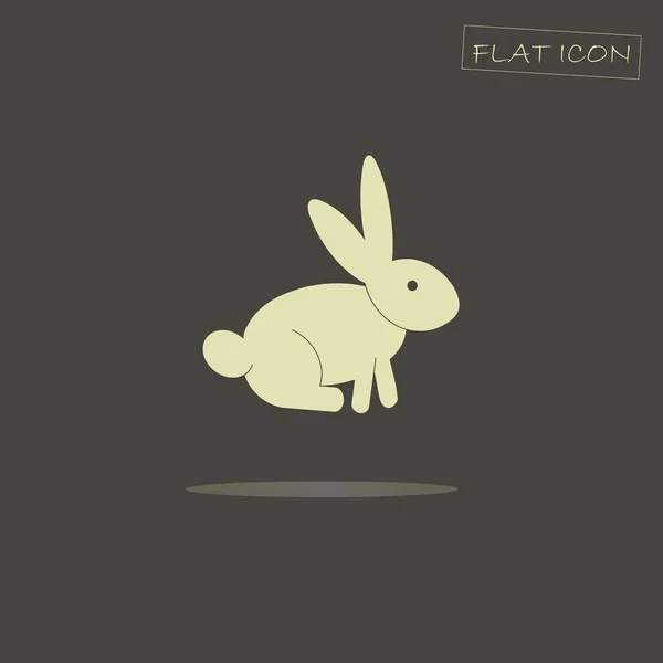 Conejo ligero en negro, icono plano vector ilustración — Archivo Imágenes Vectoriales