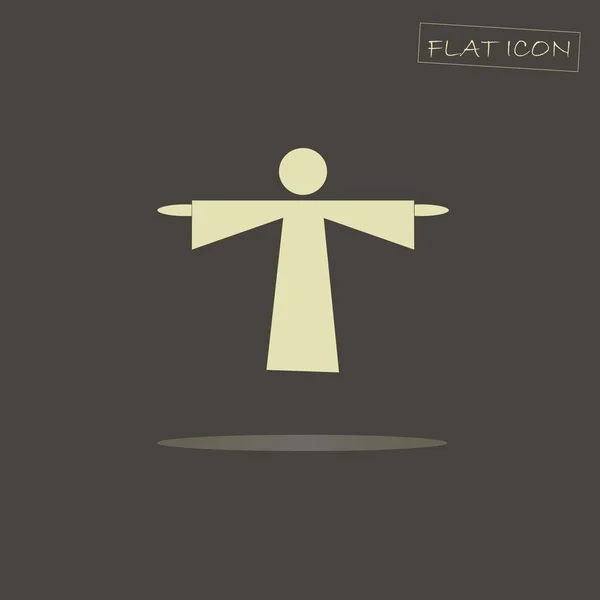Light angel on black, flat icon vector illustration — Stock Vector