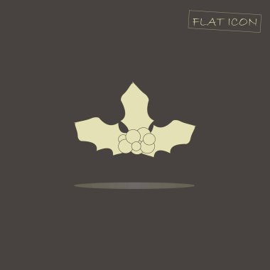 Siyah, düz simge vektör çizim ışık Holly