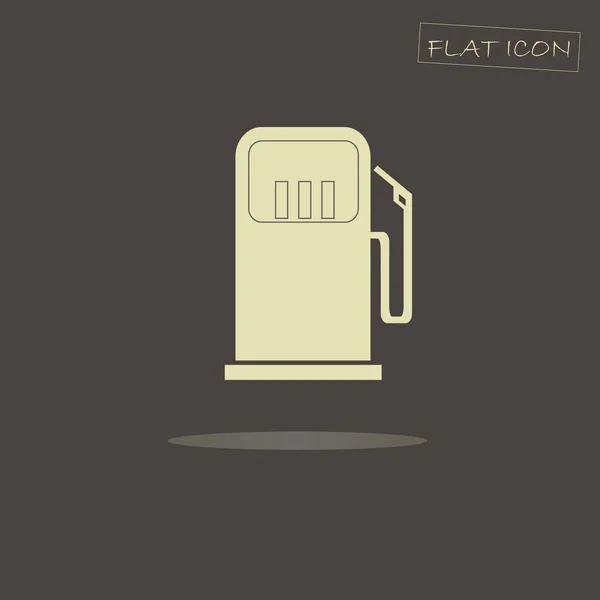 Lichte benzinestation op zwart, plat pictogram vectorillustratie — Stockvector