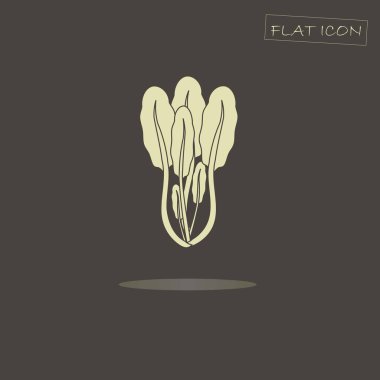 Siyah, düz simge vektör çizim üzerinde ışık mangold