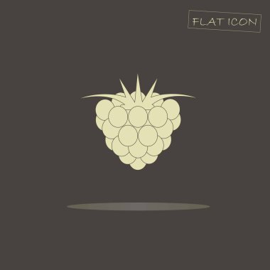 Siyah, düz simge vektör çizim üzerinde ışık ahududu