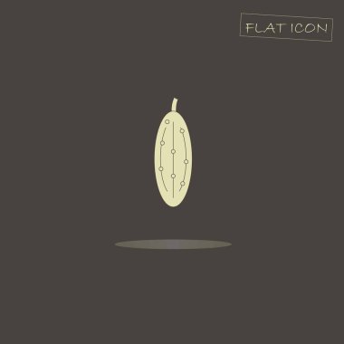 Işık salatalığın üzerinde siyah ve düz bir simge vektör çizim