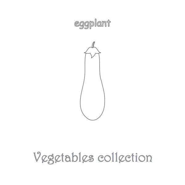 Línea icono de berenjena, verduras icono colección stock vector ilustración — Vector de stock
