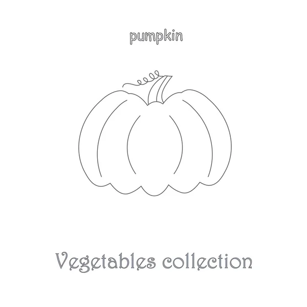 Ligne citrouille icône, légumes icône collection stock vectoriel illustration — Image vectorielle