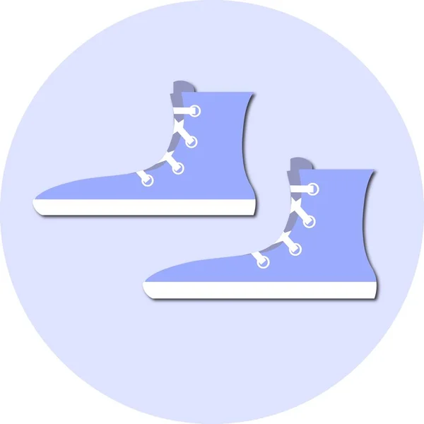 Round flat blue sneakers icon stock vector illustration — Stock Vector