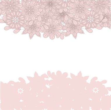 Pembe arka plan hisse senedi vektör çizim çiçek el çekilmiş