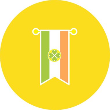 St Patrick's day düz simgelerin ayarlamak, bayrak illüstrasyon vektör