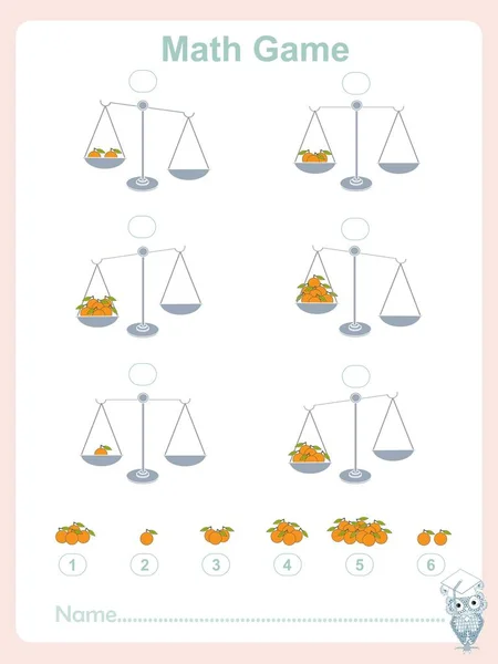 计数教育游戏孩子、 孩子活动表、 数学游戏。完成的数学方程，选择。学习数学、 数字、 股票矢量图 — 图库矢量图片