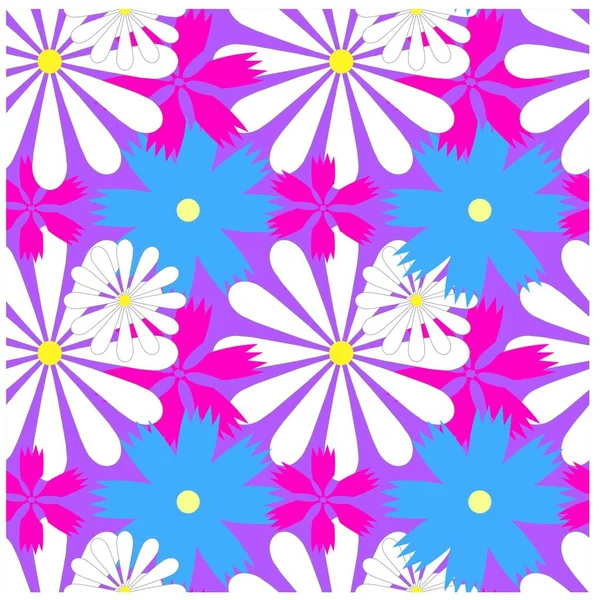 Sem emenda brilhante padrão floral colorido estoque vetor ilustração — Vetor de Stock