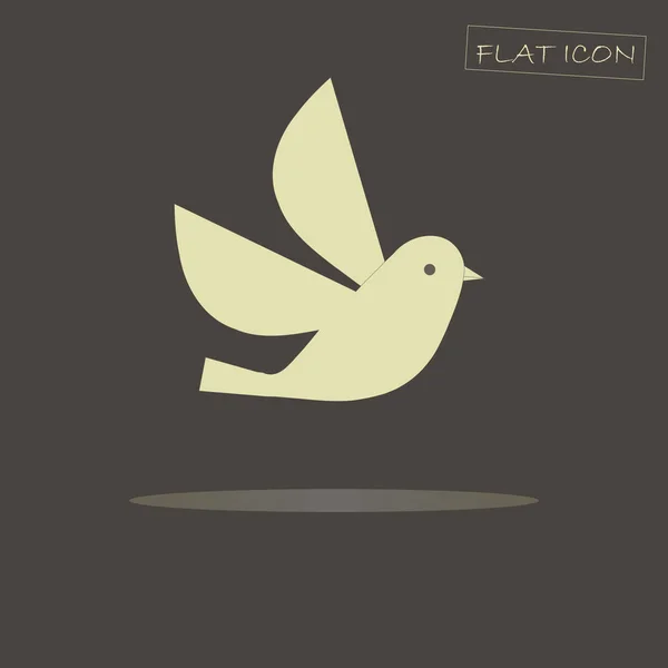 Lichtvogel auf schwarzer, flacher Icon-Vektor-Illustration — Stockvektor