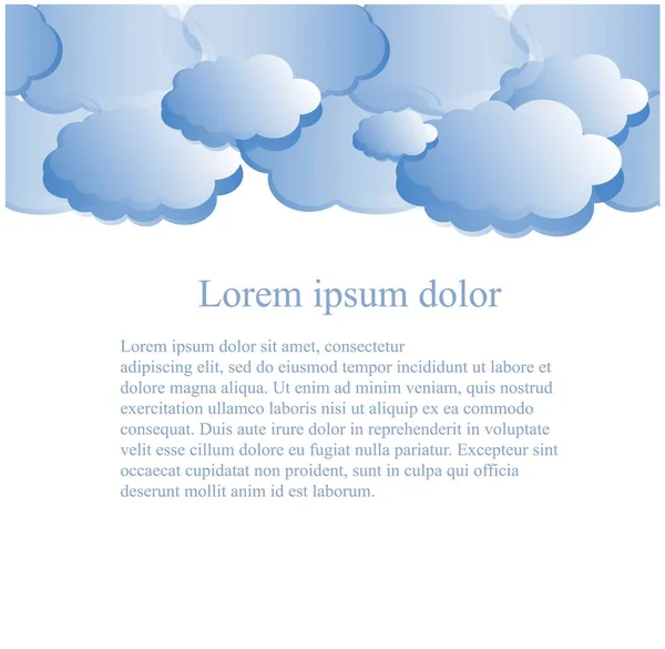 Nuages bleus dégradés, Lorem ipsum sur fond blanc illustration vectorielle de stock — Image vectorielle