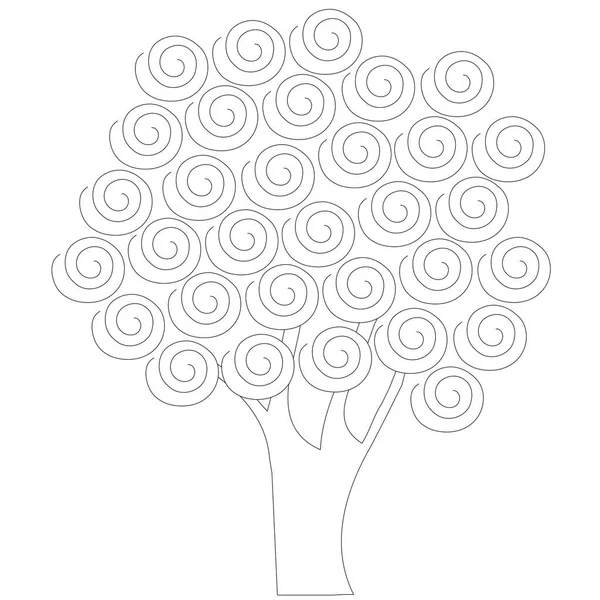 Vector Tree Emblem Icon Decoration Hand Drawn Stock Vector Illustration — Stock Vector