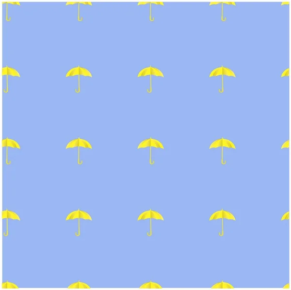 Seamless Pattern Yellow Umbrellas Blue Stock Vector Illustration — Stock Vector