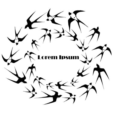 Uçan tek renkli arka plan Lorem Ipsum hisse senedi vektör çizim tasarım öğesi yutmak