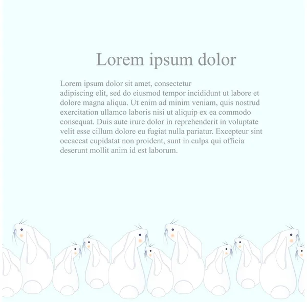 Lièvres Blancs Sans Couture Est Retourné Modèle Lorem Ipsum Sur — Image vectorielle