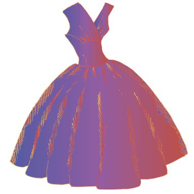 Top elbise simgesi. Elle çizilmiş Mor mürekkep hisse senedi vektör çizim, tasarım öğesi web, baskı için