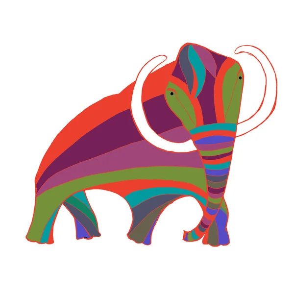 Croquis Coloré Mammouth Illustration Vectorielle Stress Coloriage Pour Impression Pour — Image vectorielle