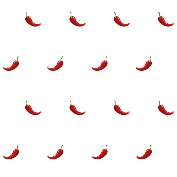 Varratmentes Háttérben Lapos Kivitel Red Hot Chili Papír Fehér Stock — Stock Vector