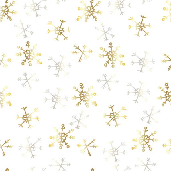 Flocons Neige Fond Sans Couture Modèle Argenté Sur Illustration Vectorielle — Image vectorielle