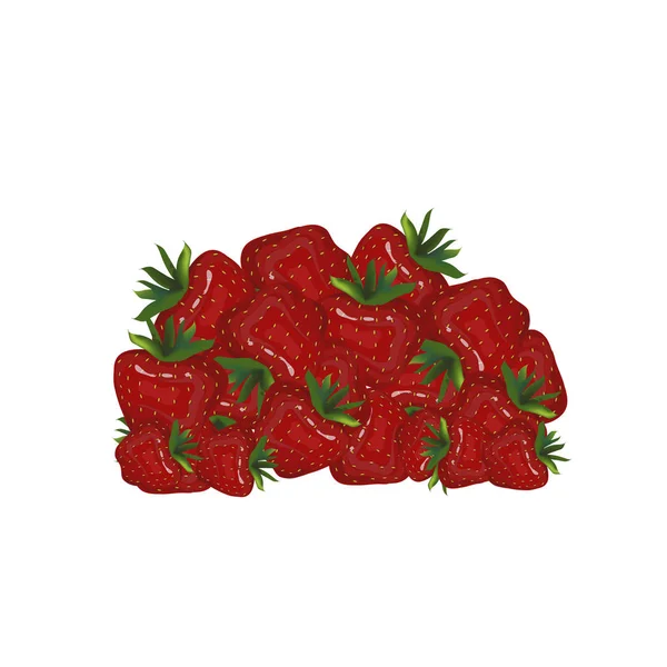 Fresas Baya Roja Sobre Blanco Objeto Arte Aislado Sobre Fondo — Vector de stock