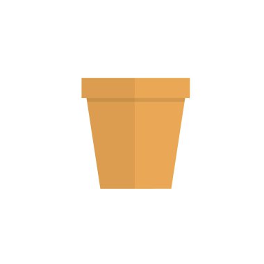 Esmer ot ikonu. Beyaz nesnedeki çiçekler için saksı ağ için izole edilmiş, yazdırma için