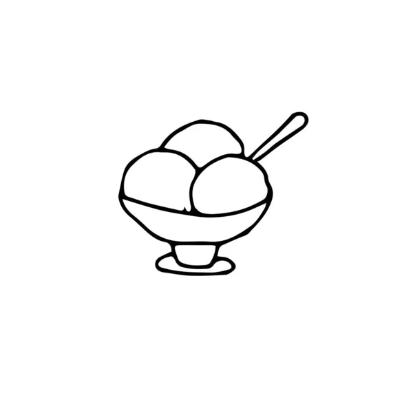 Мороженое Иконка Монохромного Искусства Элементы Дизайна Запаса Векторной Иллюстрации Веб — стоковый вектор