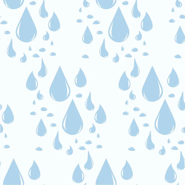 白色的无缝图案蓝雨滴 艺术设计元素矢量图解 — 图库矢量图片