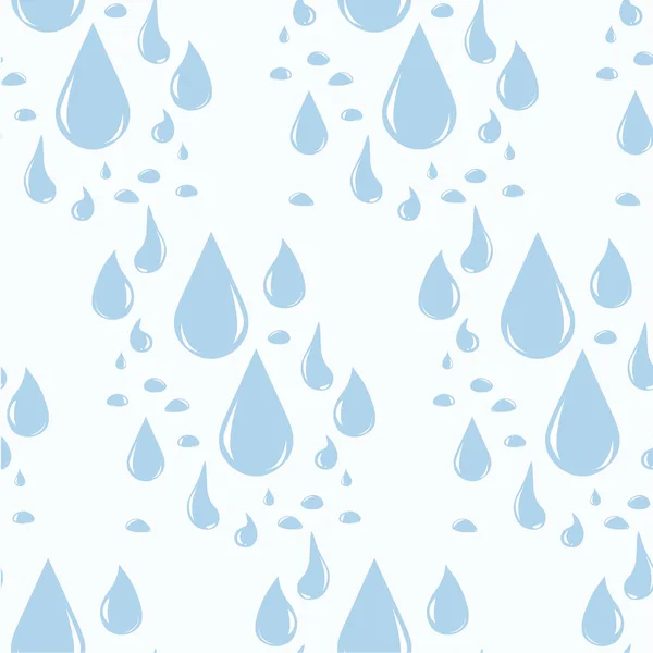 Patrón Inconsútil Gotas Lluvia Azul Blanco Ilustración Vectorial Elemento Diseño — Vector de stock