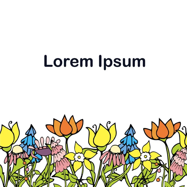 Цветочный Красочный Фон Lorem Ipsum Ручной Работы Чернил Графического Дизайна — стоковый вектор