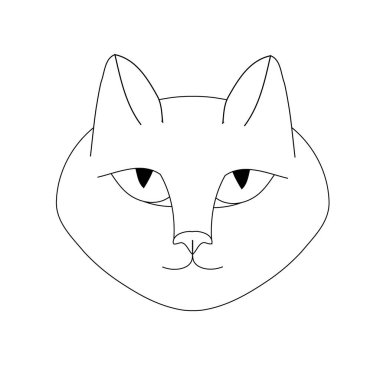 Kedi kafası karikatürleri tek renkli düz dizayn ikonu tasarımı web için stok vektör çizimi