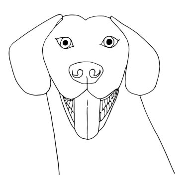 Köpek. Pop Art monokrom evcil el çizimi sanat tasarımı web, baskı ve kumaş baskısı için stok vektör çizimi