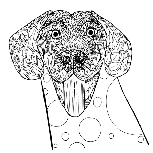 Perro Garabato Pop Art Monocromo Mascota Dibujado Mano Arte Diseño — Archivo Imágenes Vectoriales