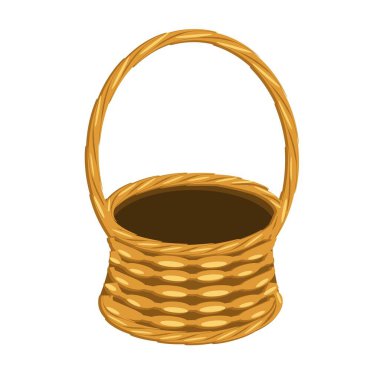 Asma ikonlu sepet hasır. Sanat tasarım ögeleri nesne izole edilmiş hisse senedi vektör ilüstrasyonu web için, yazdırma