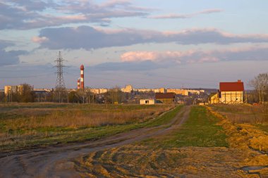 Güzel bir akşam güneşli manzara