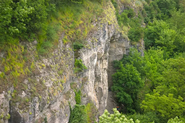 Подання стіни каньйону в Кам'янець-Подільському, Україна — стокове фото