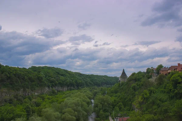 Kamyanets-奈，乌克兰峡谷墙壁视图 — 图库照片