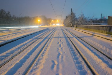 kış geceleri niteliğine güzel uzun demiryolu