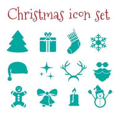 Noel ikonları. vektör illüstrasyonu.