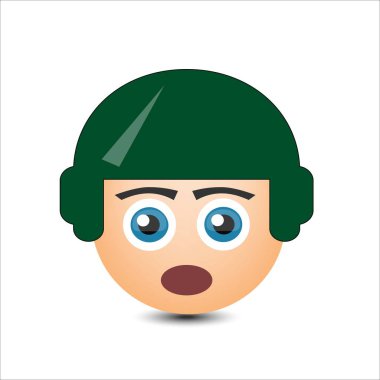 Asker gülümse. Vektör çizim