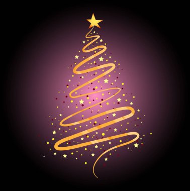 Noel ağacıyla Noel arkaplanı, vektör illüstrasyonu.